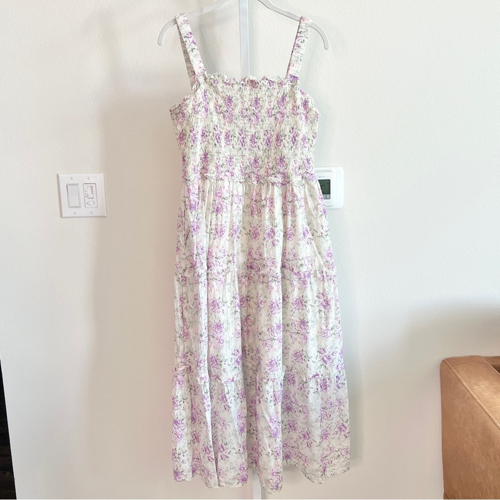 Dress Forum Purple Floral Midi Dress